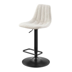 Robert KD Boucle Gaslift Swivel Bar Stool in Posh Ivory - boucle swivel bar stool by NPD - Whats New Furniture Portland OR