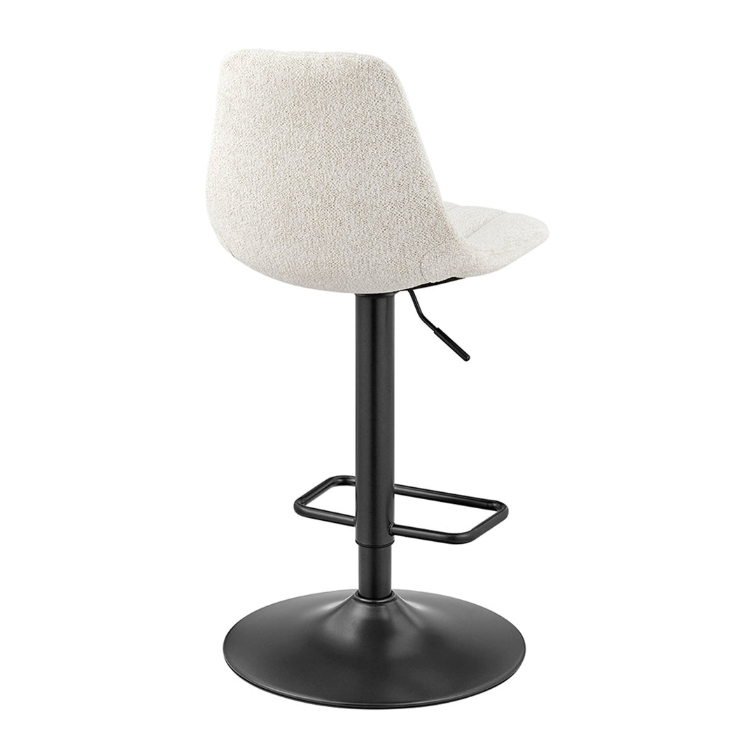 Robert KD Boucle Gaslift Swivel Bar Stool in Posh Ivory lifestyle setting - boucle swivel bar stool by NPD - Whats New Furniture Portland OR