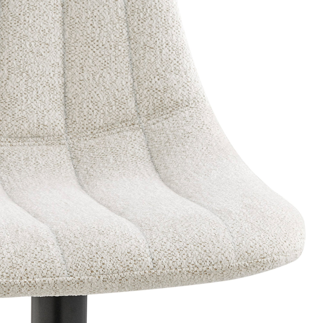 Robert KD Boucle Gaslift Swivel Bar Stool in Posh Ivory side view - boucle swivel bar stool by NPD - Whats New Furniture Portland OR