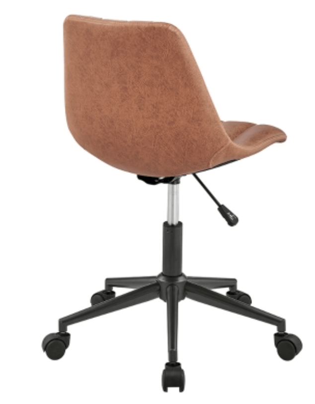 Robert KD Faux Leather Swivel Office Chair in Umber Brown alternate front view - swivel office chair by NPD - Whats New Furniture Portland OR