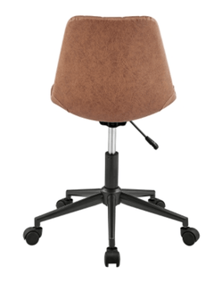 Robert KD Faux Leather Swivel Office Chair in Umber Brown back view - swivel office chair by NPD - Whats New Furniture Portland OR