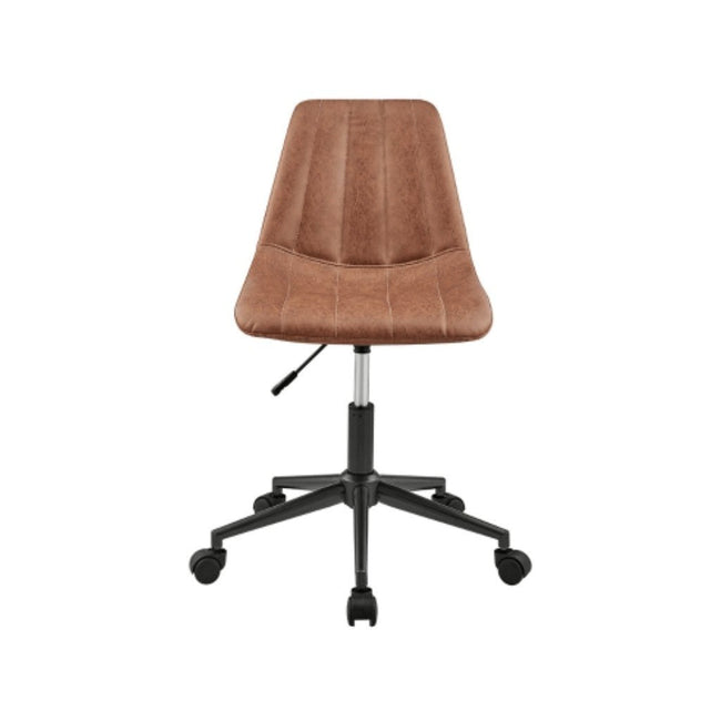 Robert KD Faux Leather Swivel Office Chair in Umber Brown - swivel office chair by NPD - Whats New Furniture Portland OR