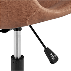 Robert KD Faux Leather Swivel Office Chair in Umber Brown lift mechanism detail - swivel office chair by NPD - Whats New Furniture Portland OR