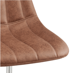 Robert KD Faux Leather Swivel Office Chair in Umber Brown seat detail - swivel office chair by NPD - Whats New Furniture Portland OR