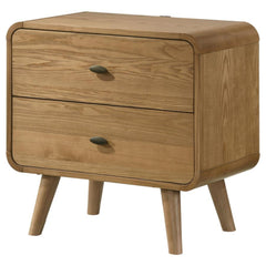 Robyn 2-drawer Nightstand in Natural side angle - two drawer nightstand by Coaster - Whats New Furniture Portland OR