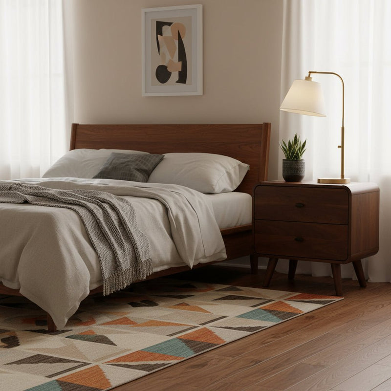Robyn 2-drawer Nightstand in Walnut leg detail - two drawer nightstand by Coaster - Whats New Furniture Portland OR