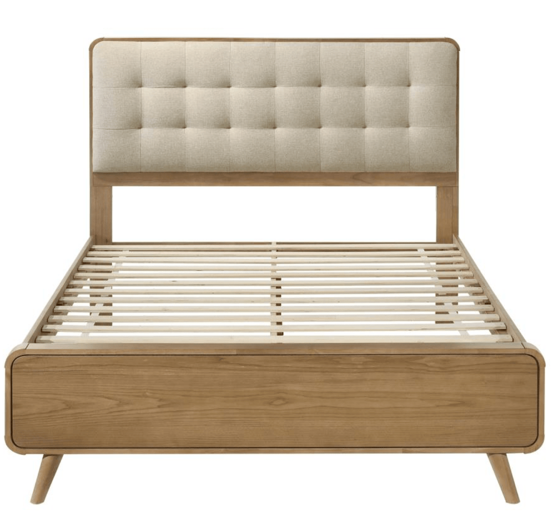 Robyn Bed in Natural variant side angle - California king bed by Coaster - Whats New Furniture Portland OR