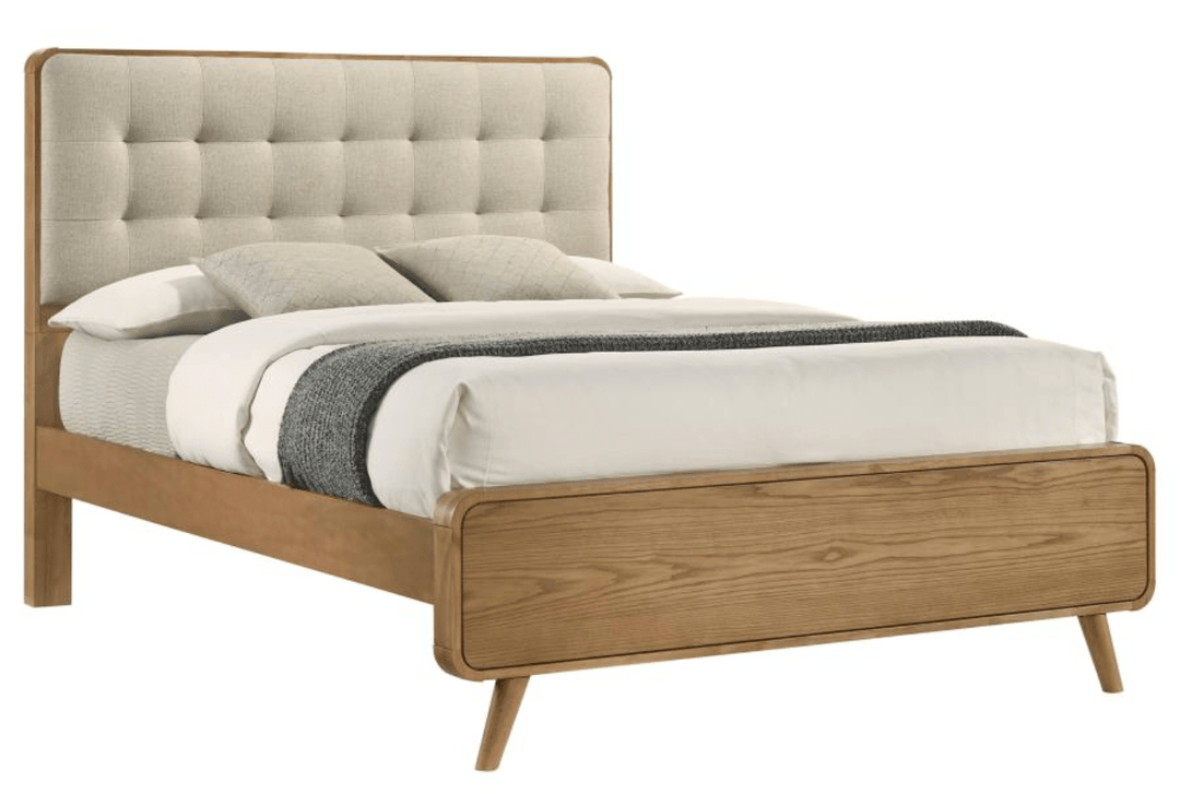 Robyn Bed in Natural variant front view - California king bed by Coaster - Whats New Furniture Portland OR