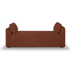 Rochester Daybed in Caramel lifestyle setting - boucle daybed private label - Whats New Furniture Portland OR