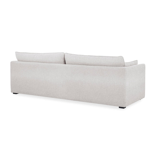 Rochester Sofa in Belfast Cream lifestyle setting - mid-century chenille sofa private label - Whats New Furniture Portland OR