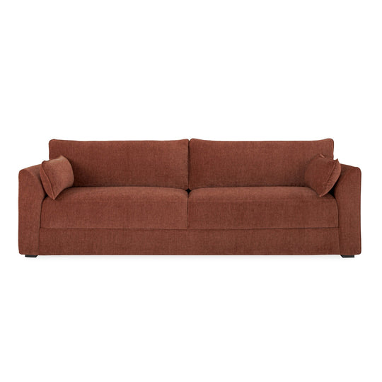 Rochester Sofa in Caramel alternate angle - mid-century chenille sofa private label - Whats New Furniture Portland OR