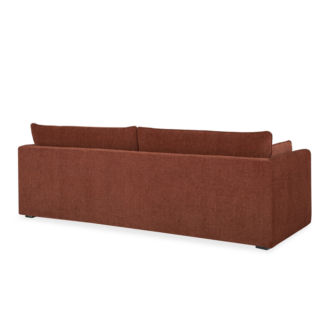 Rochester Sofa in Caramel configuration shot - mid-century chenille sofa private label - Whats New Furniture Portland OR