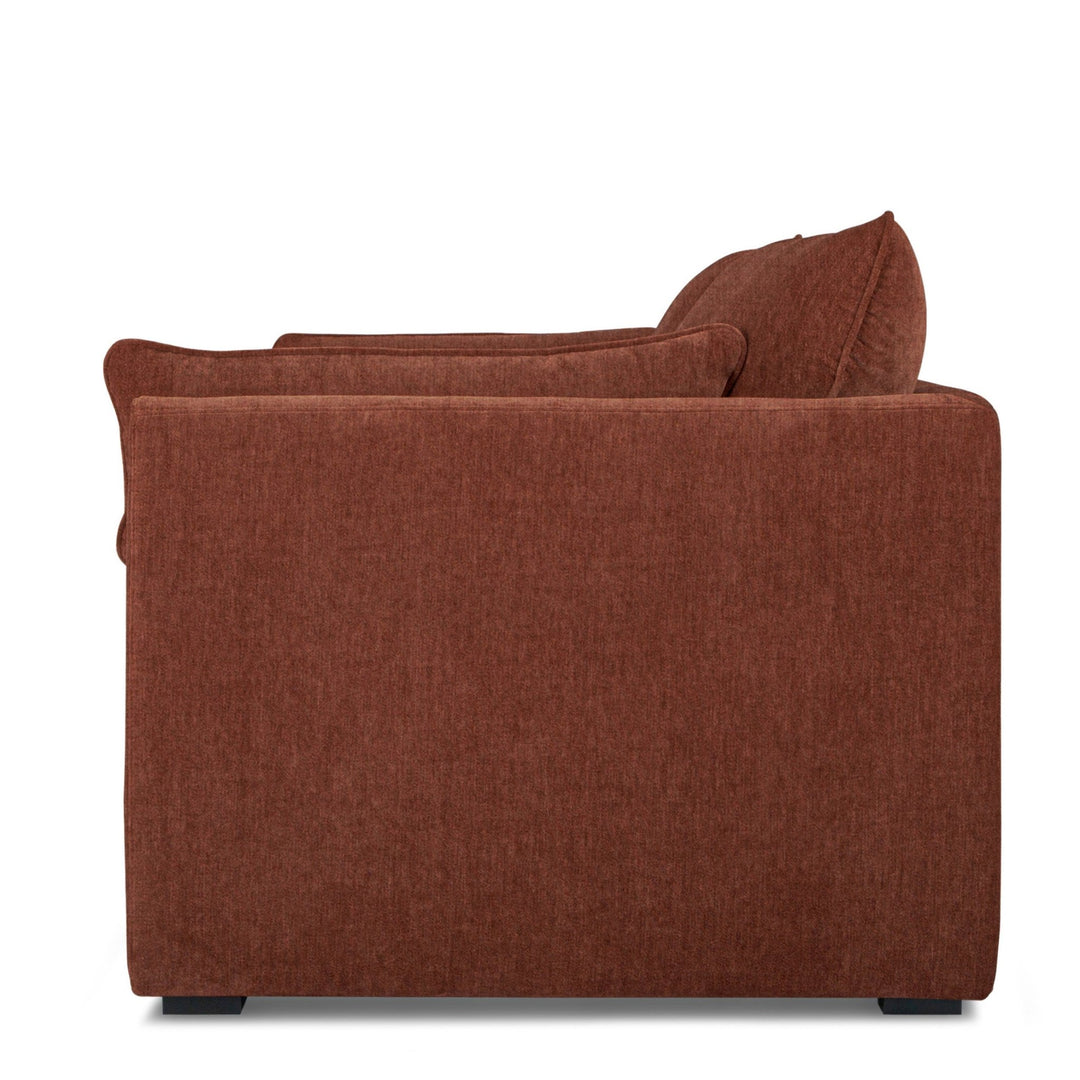 Rochester Sofa in Caramel top-down view - mid-century chenille sofa private label - Whats New Furniture Portland OR