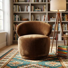 Rollo Club Chair in Distressed Velvet Bronze alternate lifestyle setting - velvet club chair by LH Imports - Whats New Furniture Portland OR