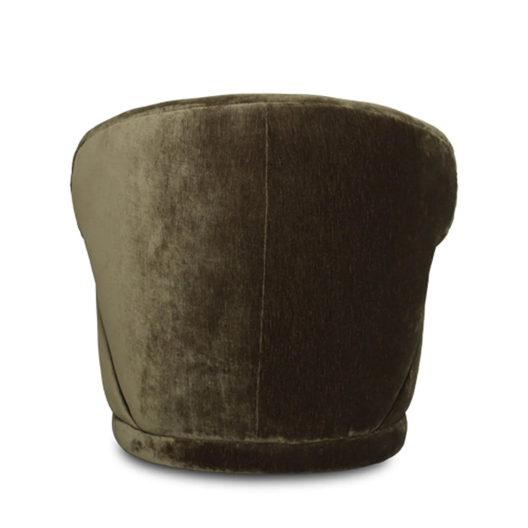 Rollo Club Chair in Distressed Velvet Khaki Green back view - velvet club chair by LH Imports - Whats New Furniture Portland OR
