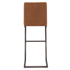 Ronan KD Faux Leather Bar Stool in Antique Cigar Brown back view - faux leather bar stool by NPD - Whats New Furniture Portland OR
