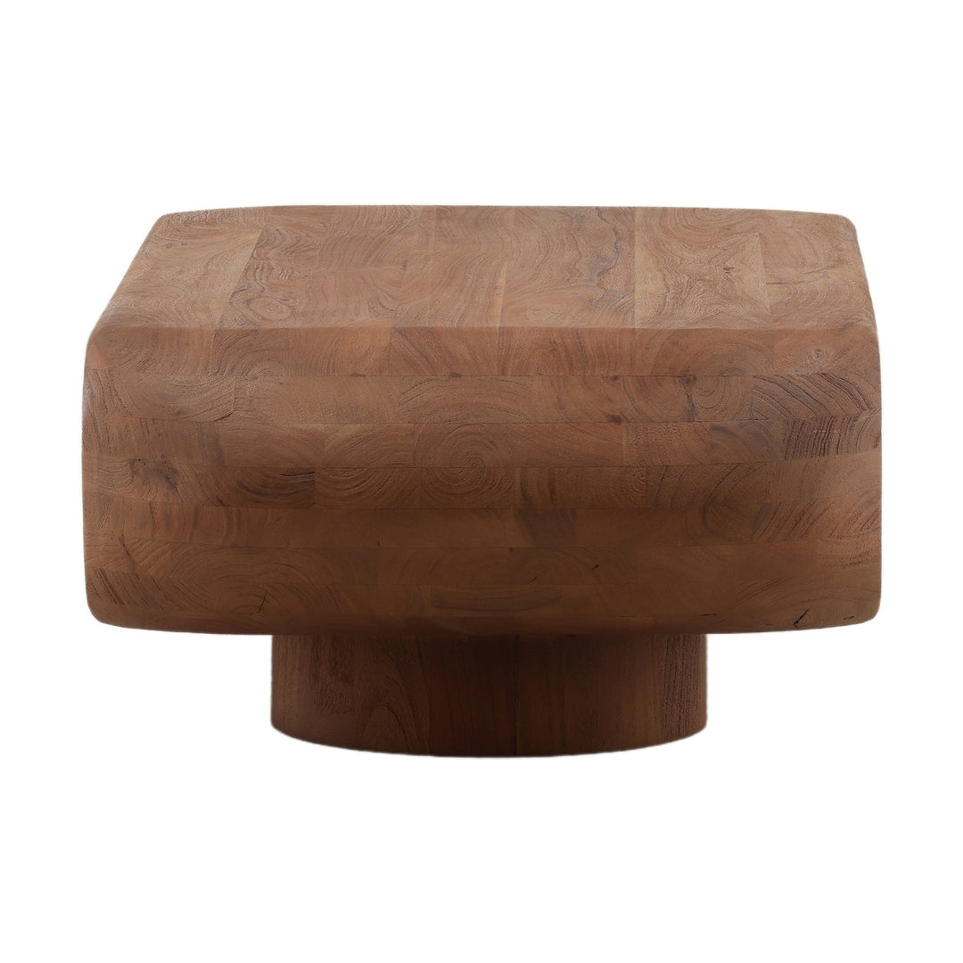 Ronin Coffee Table - Oval Acacia Wood in Brown - side profile studio view - Coffee Table by Dovetail - Whats New Furniture Portland OR