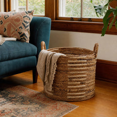 Rook Basket, Large styled in a Portland Craftsman bungalow living room lifestyle - Whats New Furniture