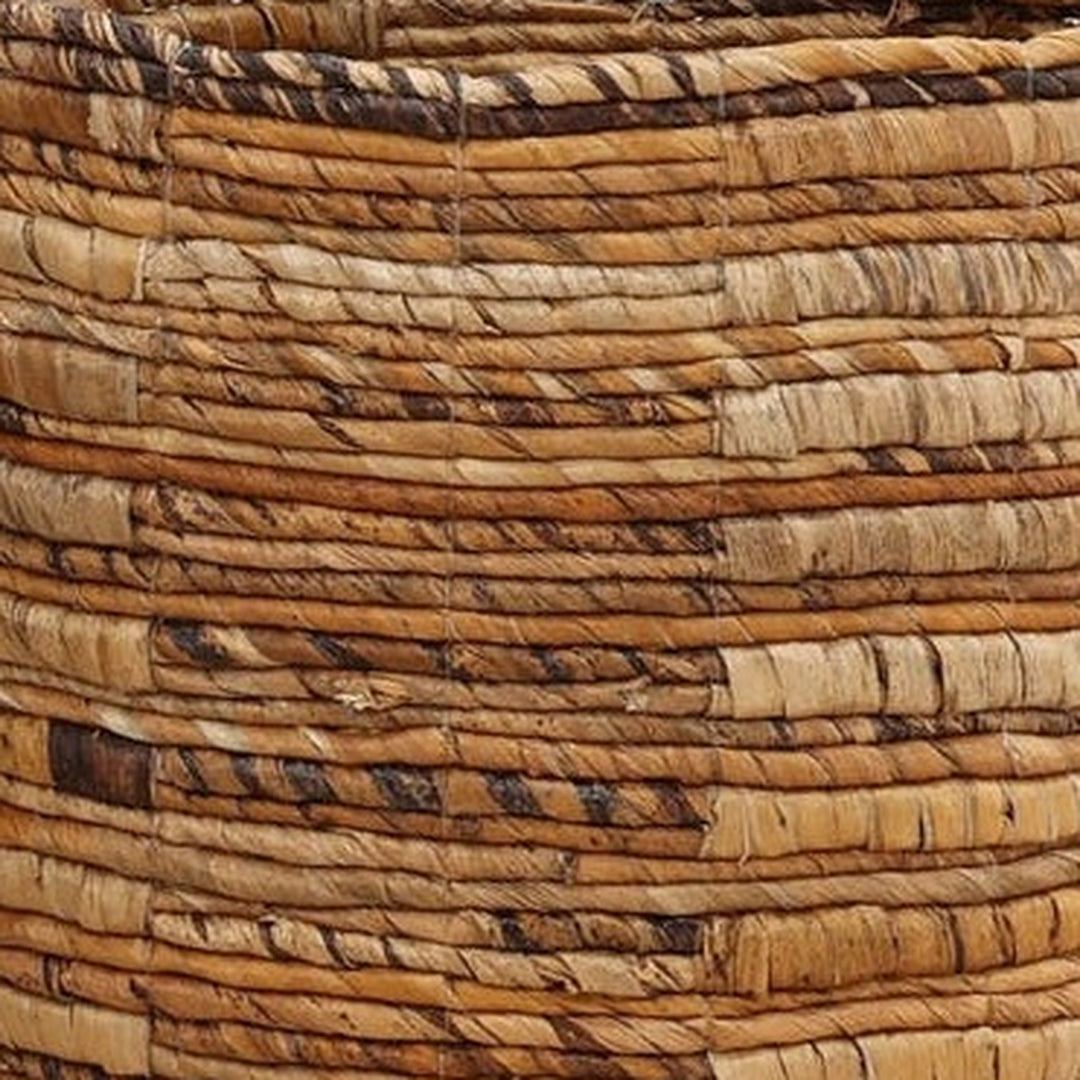 Rook Basket, Small banana leaf and raffia weave detail - Whats New Furniture Portland OR