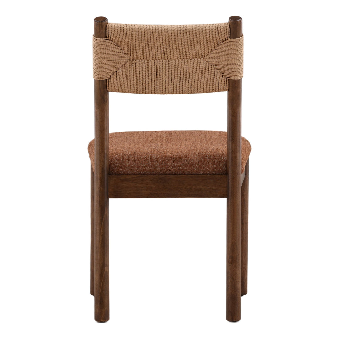 Rosabel Dining Chair Set of 2 - Woven Back Rust in Rust - back studio view - Dining Chair by Dovetail - Whats New Furniture Portland OR