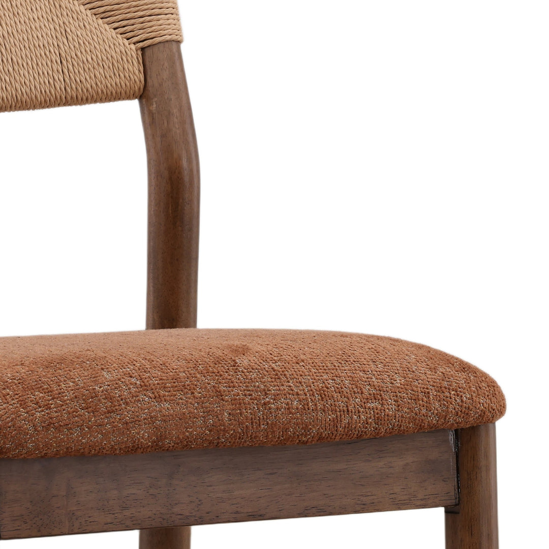 Rosabel Dining Chair Set of 2 - Woven Back Rust in Rust - detail 2 studio view - Dining Chair by Dovetail - Whats New Furniture Portland OR