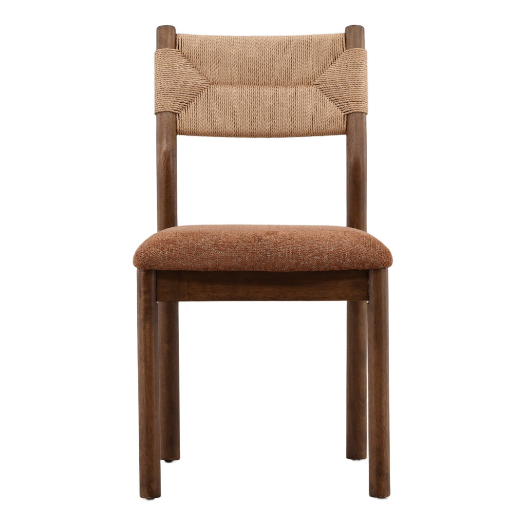 Rosabel Dining Chair Set of 2 - Woven Back Rust in Rust - front studio view - Dining Chair by Dovetail - Whats New Furniture Portland OR