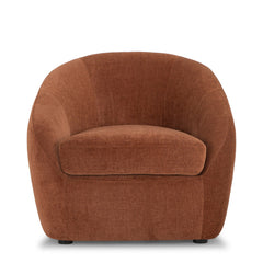 Roselawn Accent Chair in Caramel fabric colorway - mid-century barrel accent chair private label - Whats New Furniture Portland OR