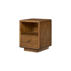 Rosette 19 Inch Nightstand / Side Table in Hazelnut Brown - angled studio view - Whats New Furniture Portland