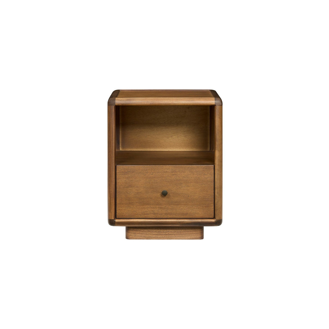 Rosette 19 Inch Nightstand / Side Table in Hazelnut Brown - front studio view - Whats New Furniture Portland