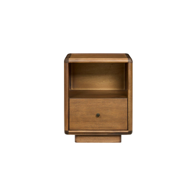 Rosette 19 Inch Nightstand / Side Table in Hazelnut Brown - front studio view - Whats New Furniture Portland