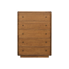 Rosette 5-Drawer Chest in Hazelnut Brown - front studio view - Whats New Furniture Portland