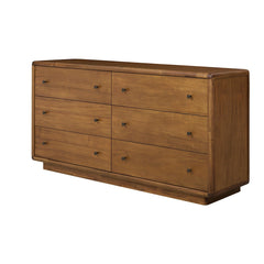 Rosette 6-Drawer Dresser in Hazelnut Brown - angled studio view - Whats New Furniture Portland