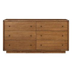 Rosette 6-Drawer Dresser in Hazelnut Brown - front studio view - Whats New Furniture Portland