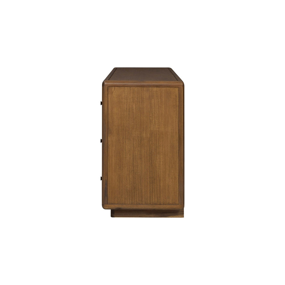 Rosette 6-Drawer Dresser in Hazelnut Brown - side studio view - Whats New Furniture Portland
