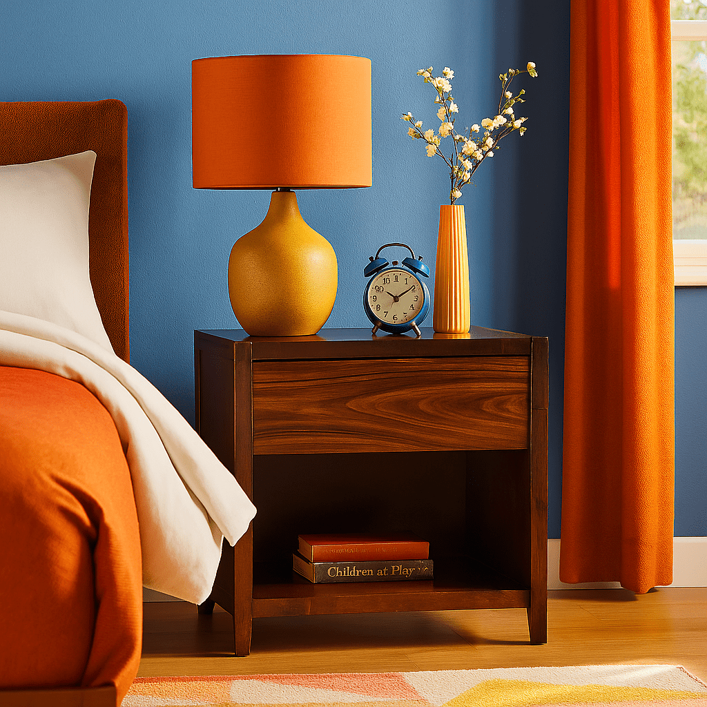 Rosewood Wave Nightstand detail view 4 - Whats New Furniture - Portland, Oregon