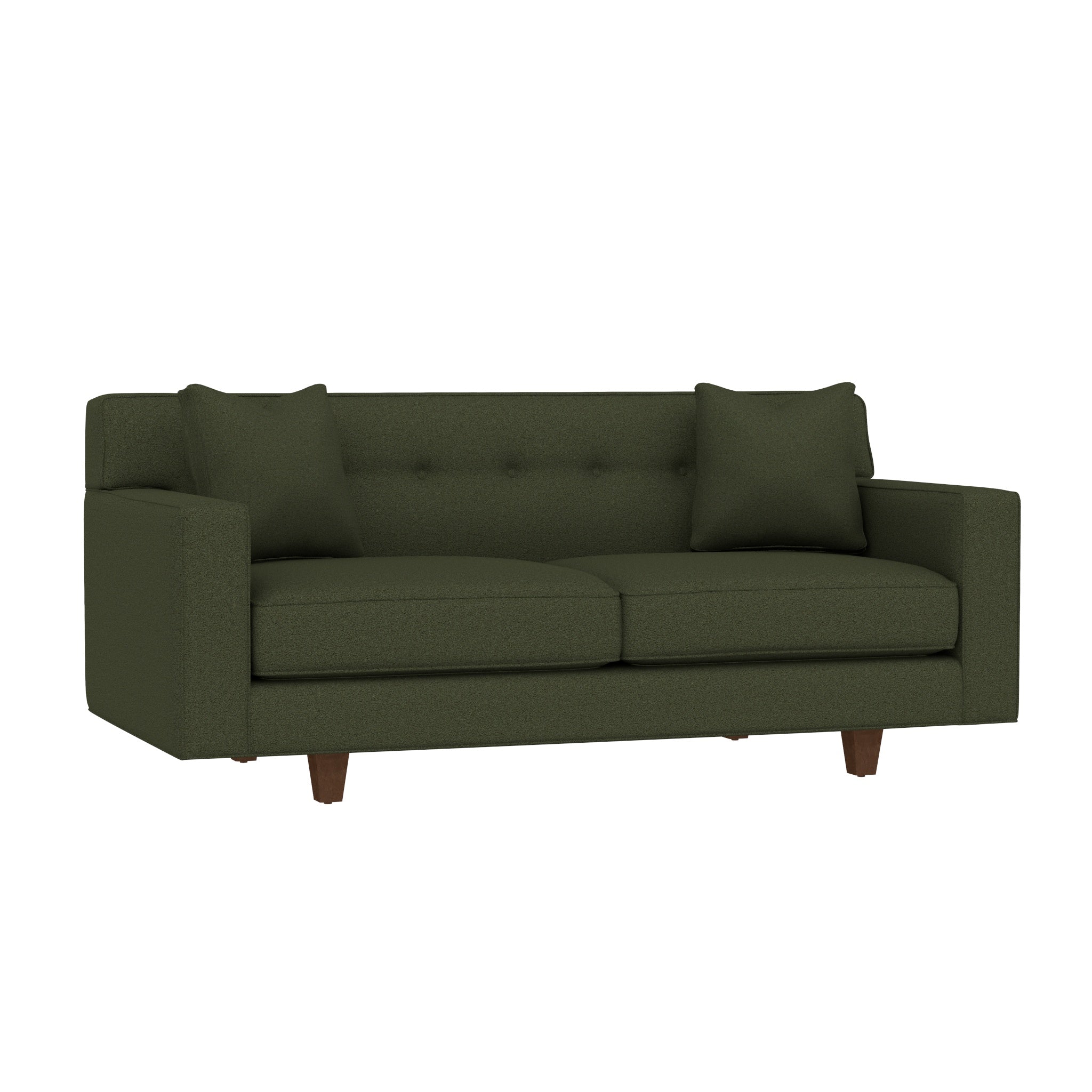 Green sofa on a white background