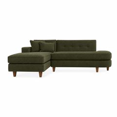 Dorset Sectional in Evergreen side angle - Hand-Built USA chaise sectional by Rowe - Whats New Furniture Portland OR
