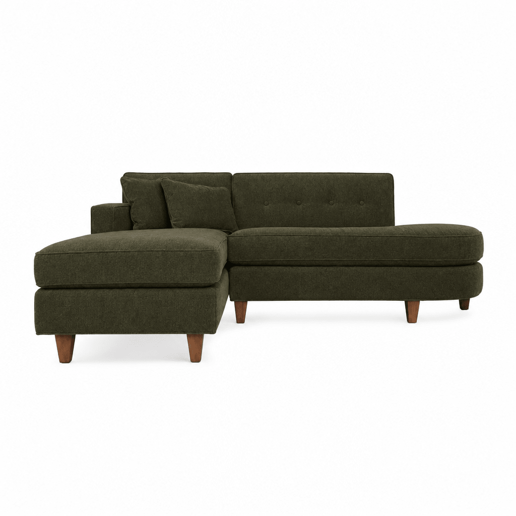 Dorset Sectional in Evergreen chenille - Hand-Built USA chaise sectional by Rowe - Whats New Furniture Portland OR