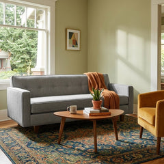 Dorset Sofa styled in a bright Portland mid-century modern interior - Whats New Furniture