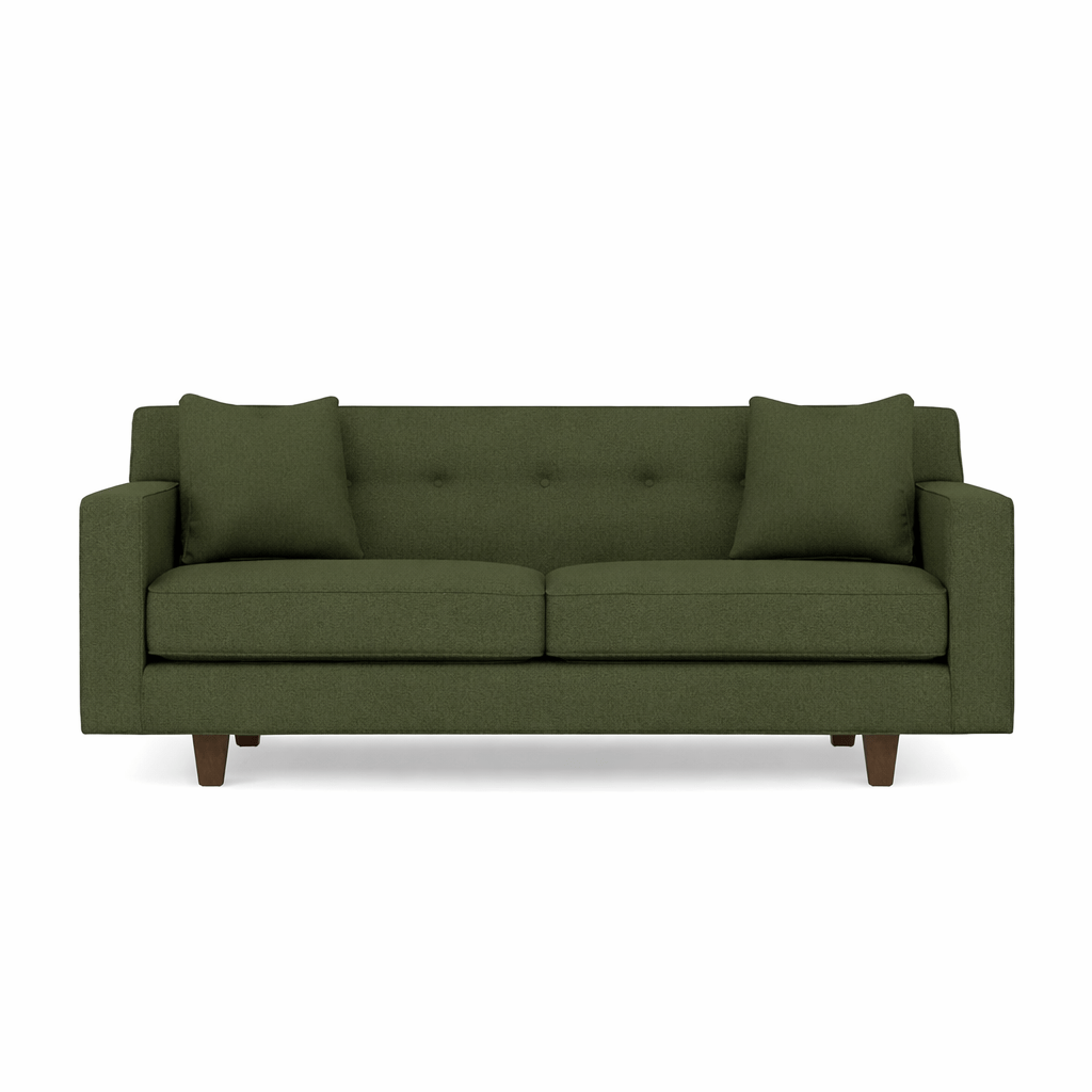 Dorset Sofa in green alternate angle - tufted track-arm sofa by Rowe - Whats New Furniture Portland OR