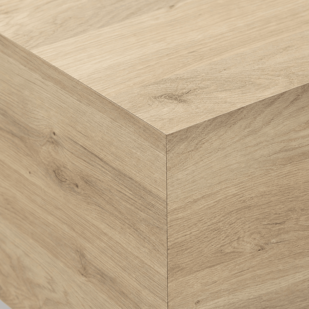 Indira Rectangle End Table Vintage Oak cracked-oak grain closeup - What&