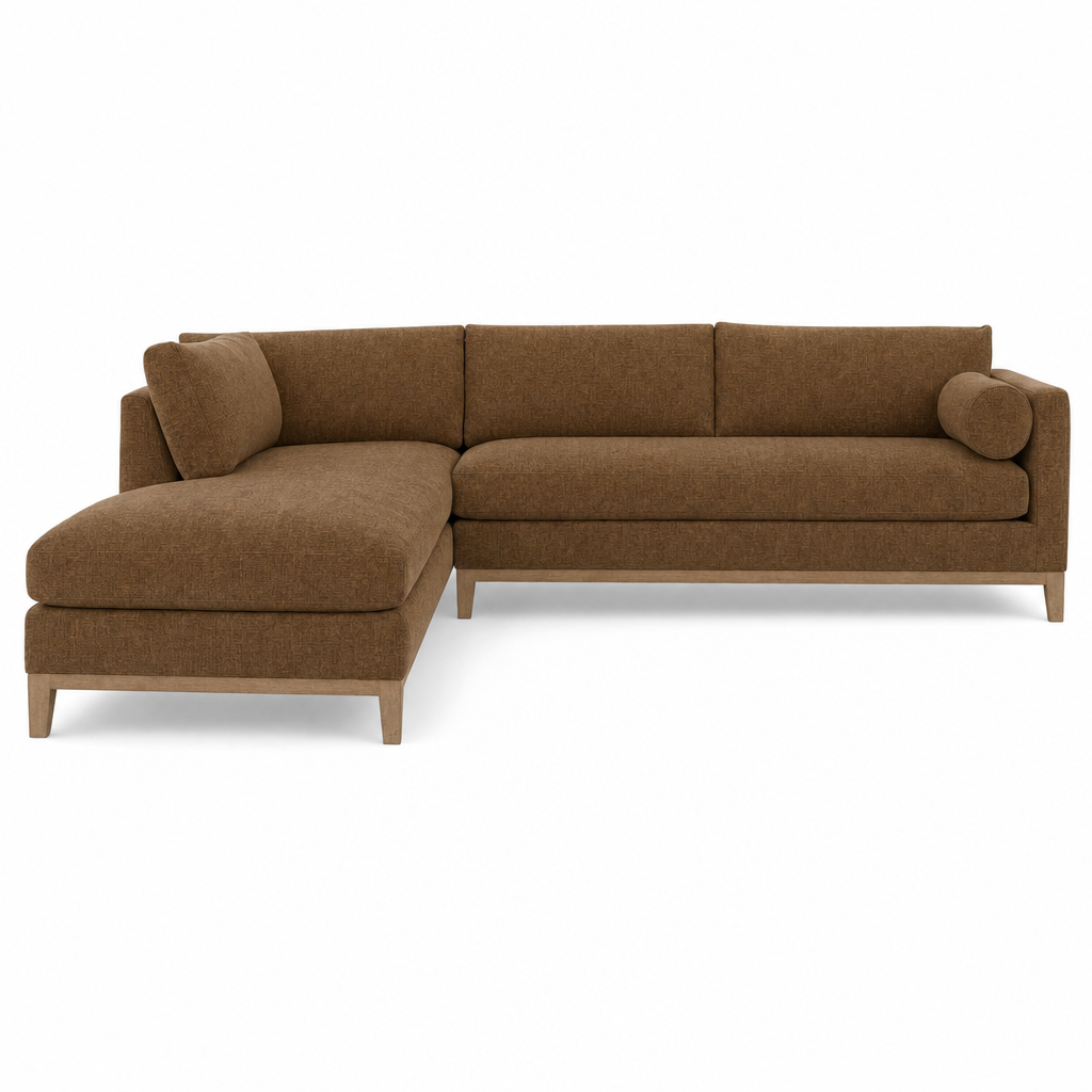 Leo 2-Piece Chaise Sectional in Golden Ocher - Hand-Built USA sectional by Rowe - Whats New Furniture Portland OR