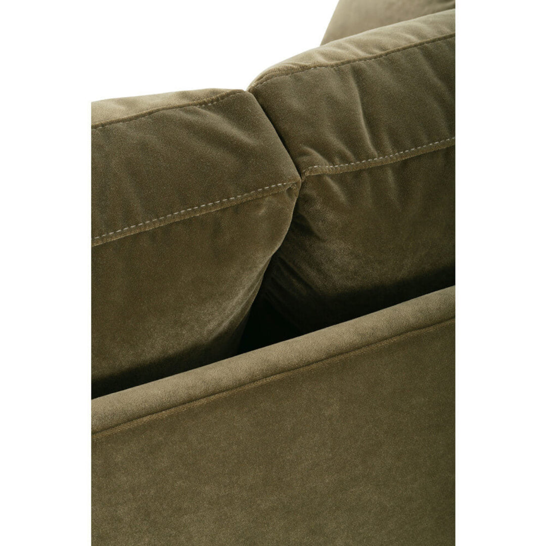 Leo Sofa in olive alternate angle - modern custom fabric sofa by Rowe - Whats New Furniture Portland OR
