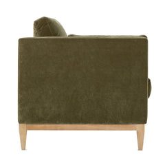 Leo Sofa in olive detail view - modern custom fabric sofa by Rowe - Whats New Furniture Portland OR