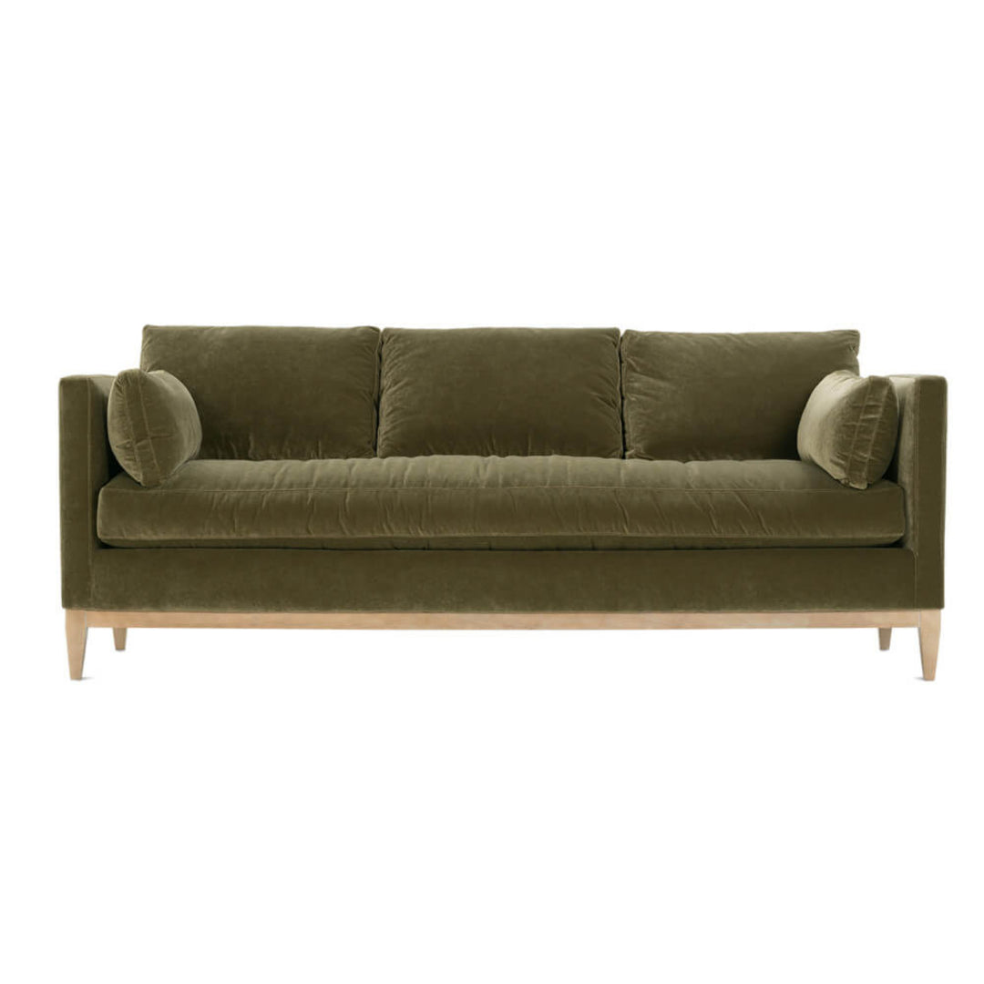 Leo Sofa in olive - modern custom fabric sofa by Rowe - Whats New Furniture Portland OR
