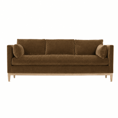 Leo Sofa in Golden Ocher bronze chenille - modern custom fabric sofa by Rowe - Whats New Furniture Portland OR