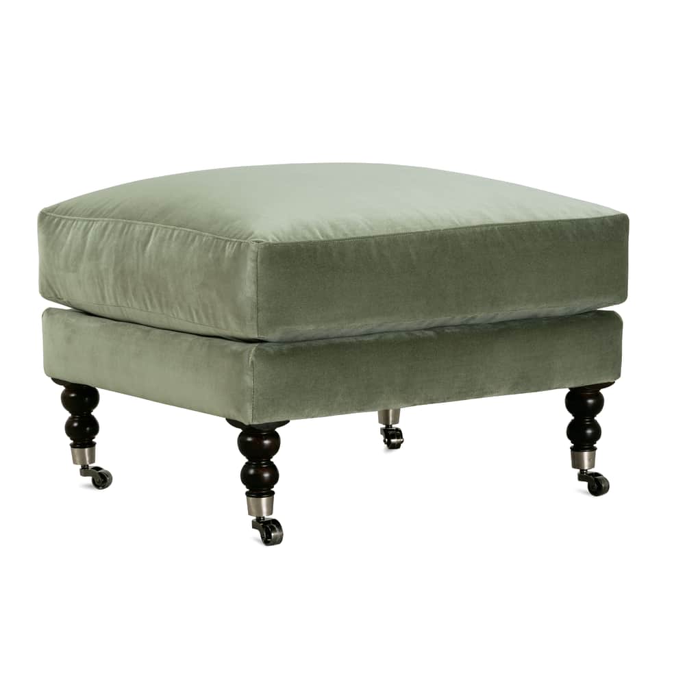 Madeline Ottoman in Sage Green - custom ottoman by Rowe - Whats New Furniture Portland OR