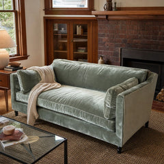 Madeline Sofa (Antiqued Moss Velvet) - view 2