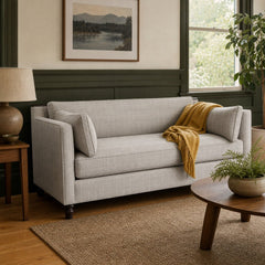 Madeline Sofa in Putty lifestyle setting - custom sofa by Rowe - Whats New Furniture Portland OR