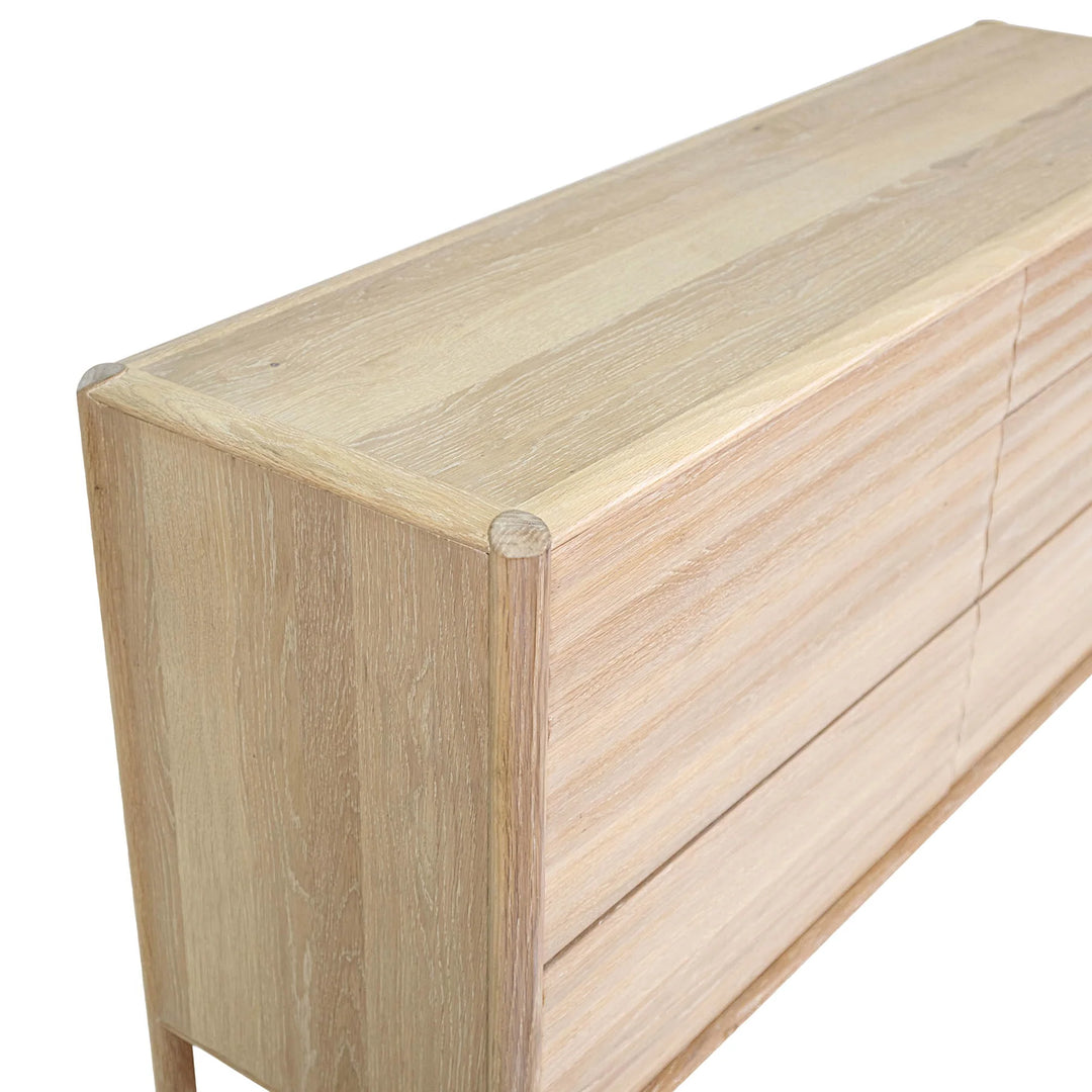 Runway 6 Drawer Dresser in Light Oak top detail - light oak dresser by LH Imports - Whats New Furniture Portland OR